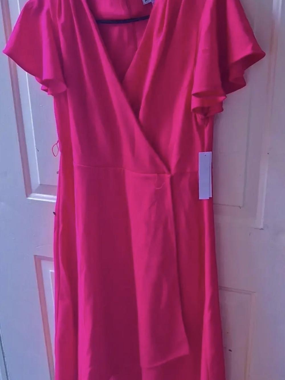Shelby & Palmer Bright Fuchsia Midi Wrap Dress